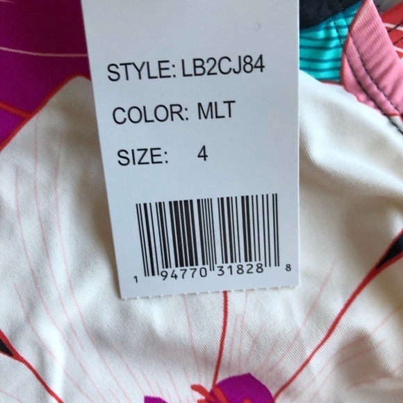 La Blanca Floral Plunge Knot Detail Tankini Top Pink Multicolored Size 4 - Picture 9 of 14